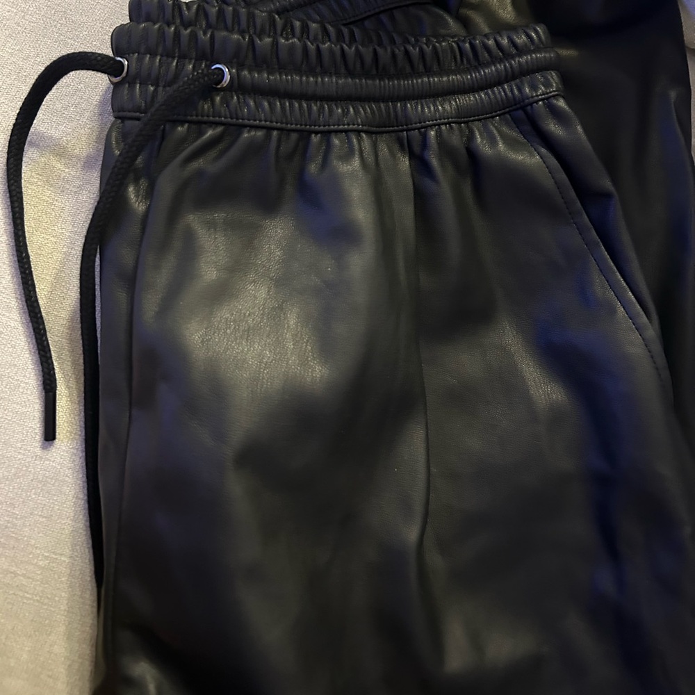 Zara faux leather joggers